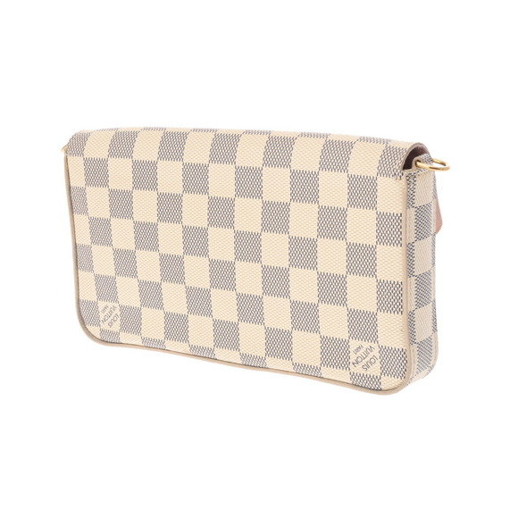 Louis Vuitton Handbags - Louis Vuitton Felicie Canvas Shoulder White Bag Azur Pochette Damier